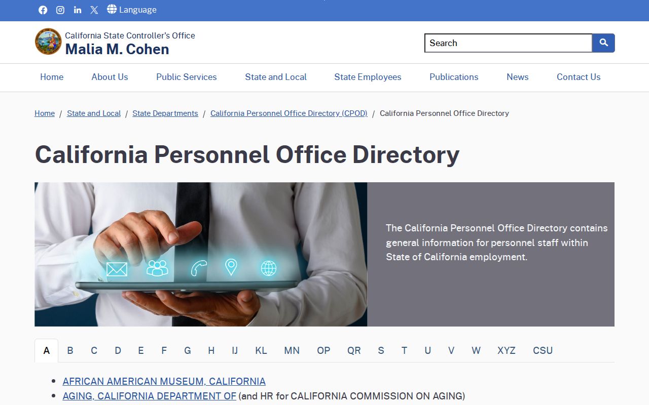 Los Altos people directories California Personnel Office Directory